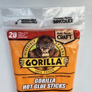 NEW Gorilla Hot Glue Sticks Clear Full Size 8" Long 20 Count Arts and Crafts Cra